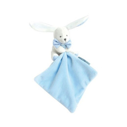 Doudou Mouchoir Lapin Bleu 10cm