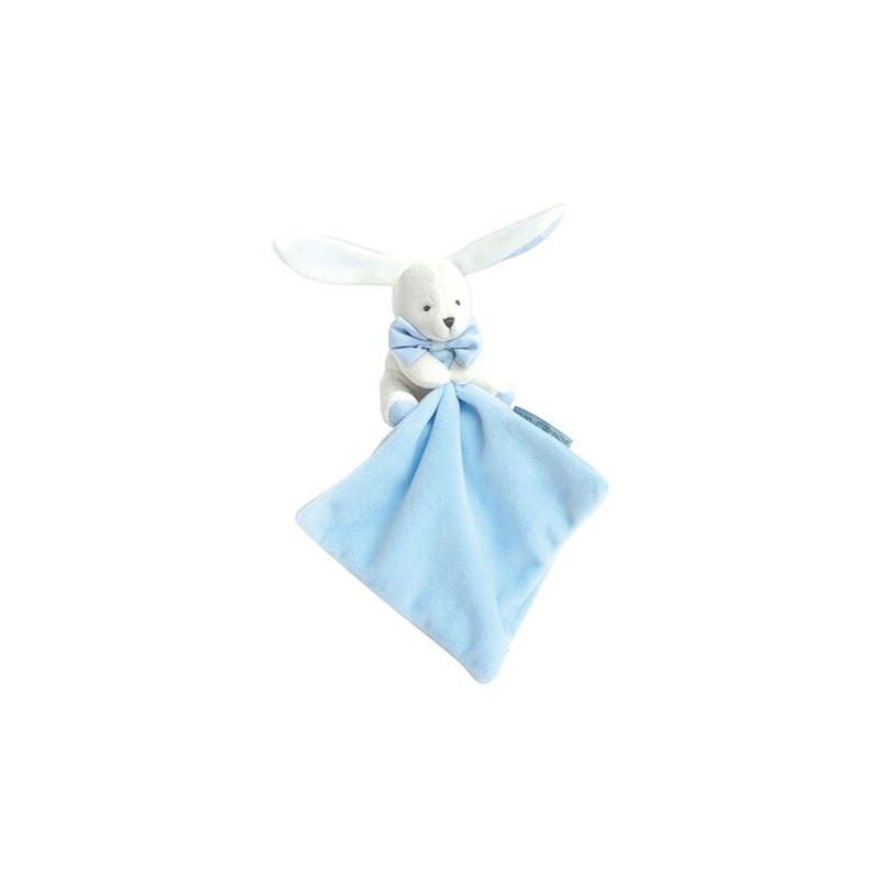 Doudou Mouchoir Lapin Bleu 10cm
