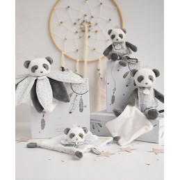 Doudou pétales Panda gris - Attrape-rêves - 26 cm