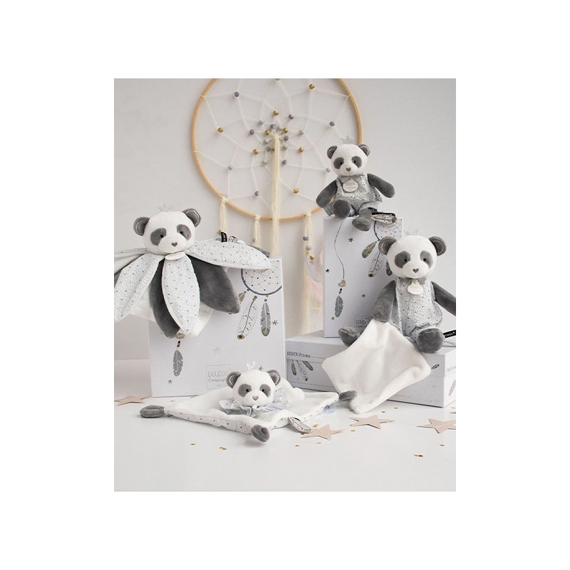 Doudou pétales Panda gris - Attrape-rêves - 26 cm