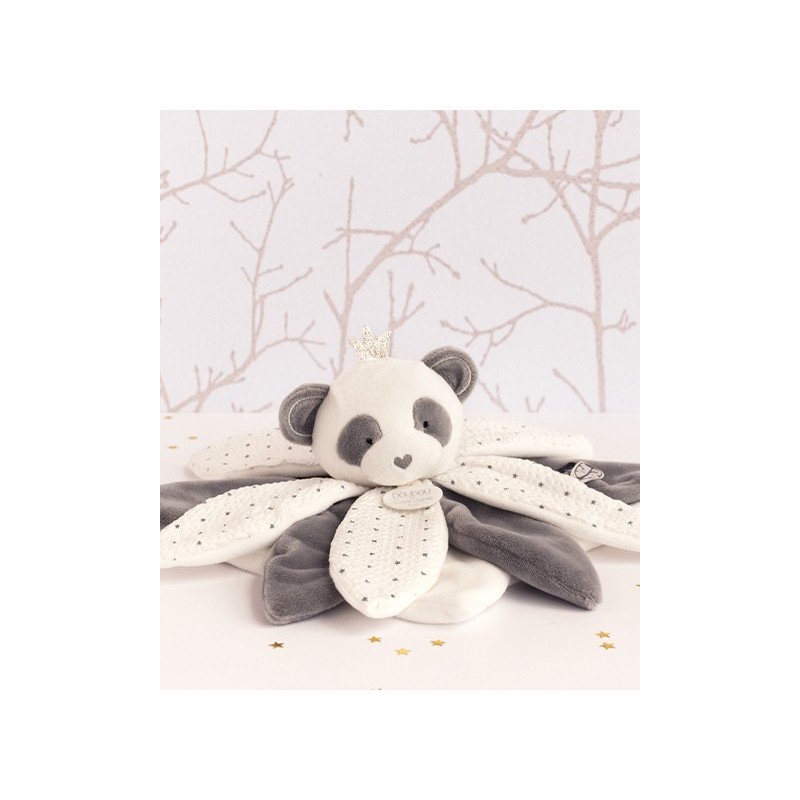 Doudou pétales Panda gris - Attrape-rêves - 26 cm