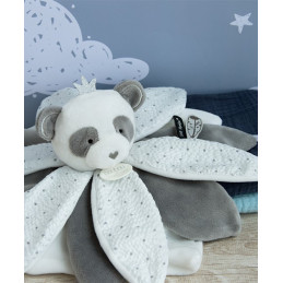 Doudou pétales Panda gris - Attrape-rêves - 26 cm