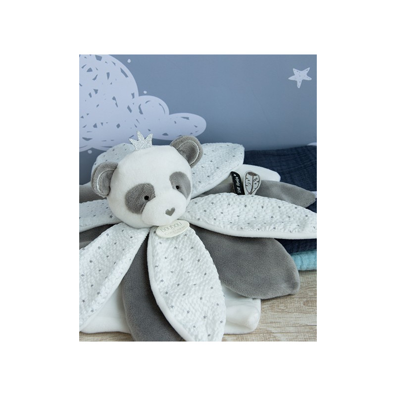 Doudou pétales Panda gris - Attrape-rêves - 26 cm