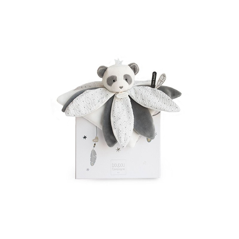 Doudou pétales Panda gris - Attrape-rêves - 26 cm