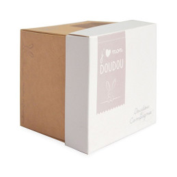 Doudou ours mouchoir - 10 cm - Boite fleur