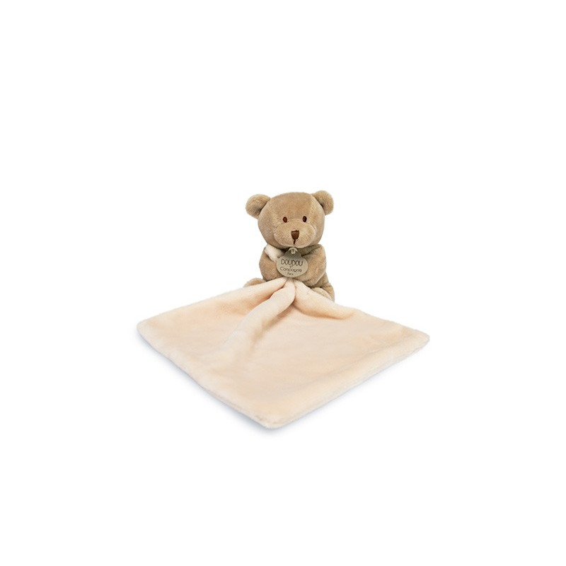 Doudou ours mouchoir - 10 cm - Boite fleur
