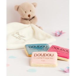 Doudou ours mouchoir - 10 cm - Boite fleur