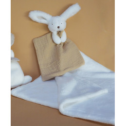 Coffret Cadeau Naissance Plaid et Doudou Lapin Happy Wild - 70 x 100 cm