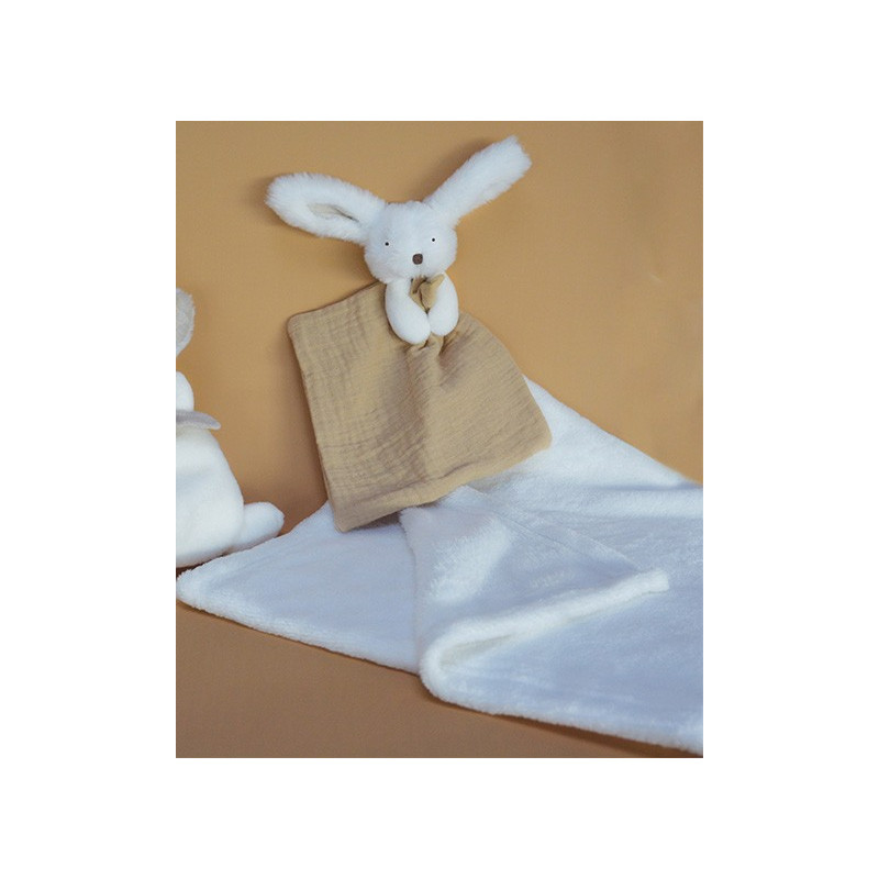Coffret Cadeau Naissance Plaid et Doudou Lapin Happy Wild - 70 x 100 cm
