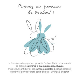 Doudou lapin mouchoir - 10 cm - Boite fleur