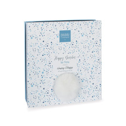 Coffret Doudou plat Lapin bleu - Happy Glossy - 25 cm