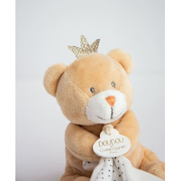 Doudou ours mouchoir marron...