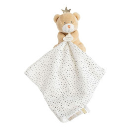 Doudou ours mouchoir marron Petit Roi - 10 cm