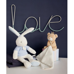 Doudou ours mouchoir marron Petit Roi - 10 cm