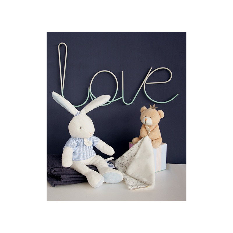 Doudou ours mouchoir marron Petit Roi - 10 cm