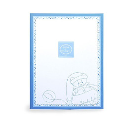 Doudou plat ours Petit chou - Bleu - 27 cm