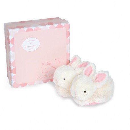 Chaussons hochet rose
